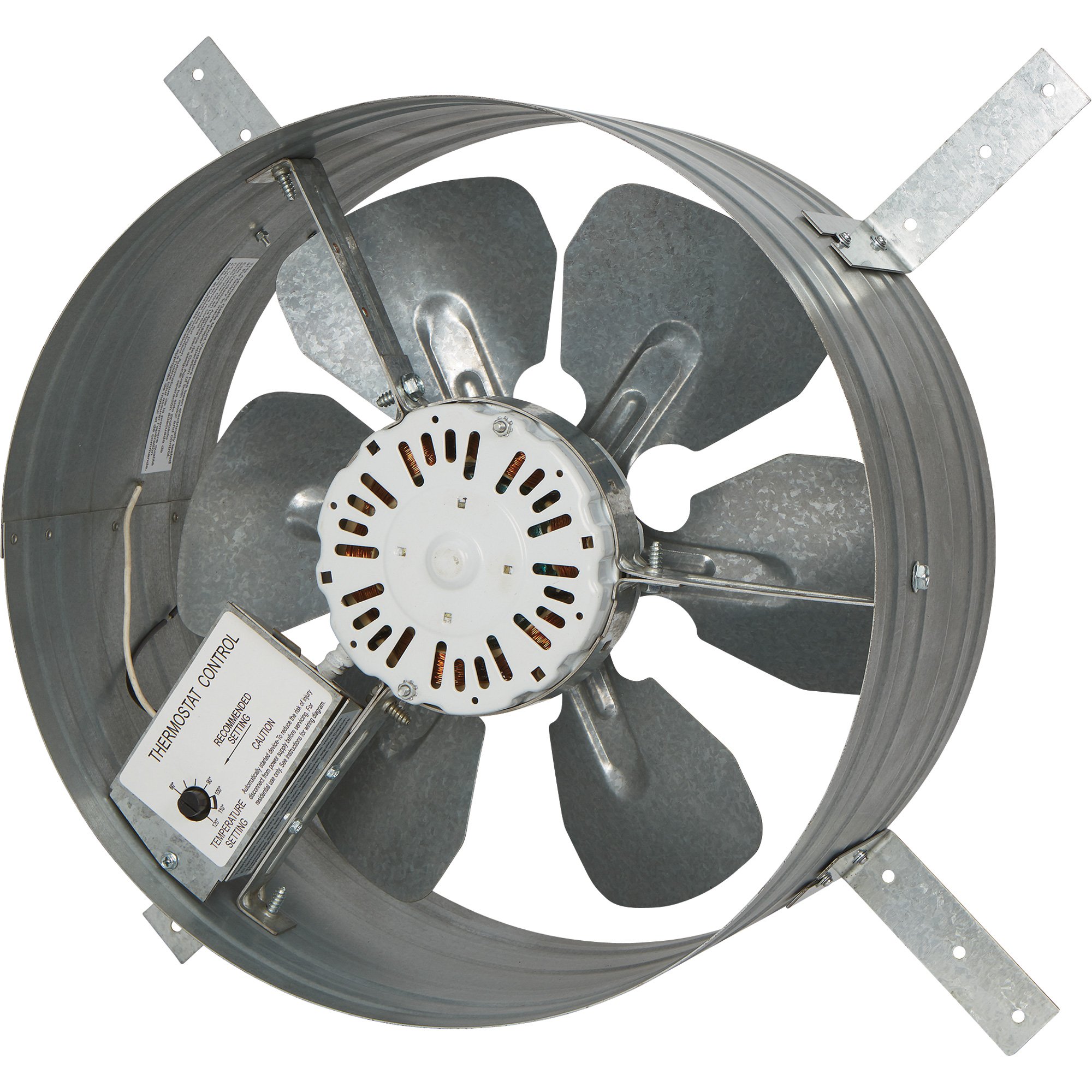 Strongway 14in. Gable Exhaust Fan — 1/16 HP, 1200 CFM, With Thermostat, For 1800 Sq. Ft. Attic